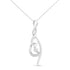 Espira 10K White Gold 1/10 cttw Diamond Swirl Pendant Necklace (I-J, I1-I2) by Bids.com