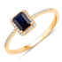 0.60 Carat Genuine Blue Sapphire and White Diamond 14K Yellow Gold Ring by Bids.com