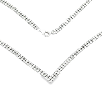 Natural 7.00ct Diamond Tennis Necklace 14KT White Gold by Bids.com