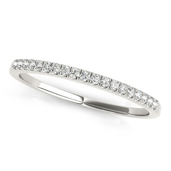 14k White Gold Scallop Pave Set Diamond Wedding Ring (1/8 cttw) by Bids.com