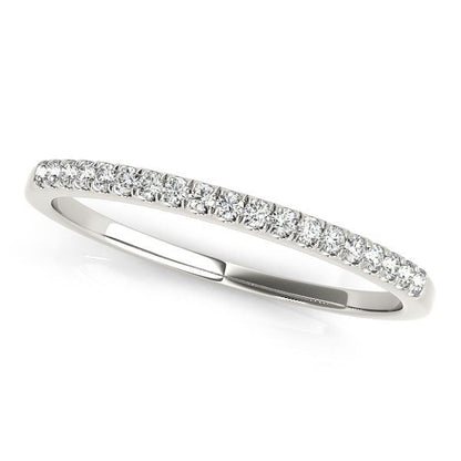 14k White Gold Scallop Pave Set Diamond Wedding Ring (1/8 cttw) by Bids.com
