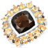 9.16 Carat Genuine Smoky Quartz & Citrine .925 Sterling Silver Ring by Bids.com