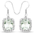 10.48 Carat Genuine Green Amethyst and White Topaz .925 Sterling Silver Earrings  DestGlow