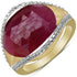 14K Yellow Gold Plated 9.29 Carat Genuine Pink Sapphire & White Diamond .925 Sterling Silver Ring by Bids.com