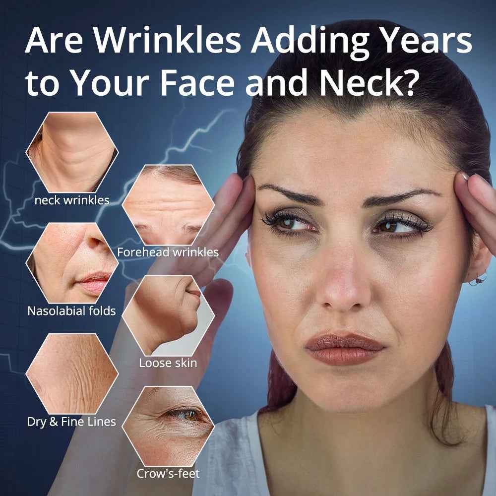 7 Color LED Neck Tightening Facial Device,Red Light Therapy for Face,Neck Lifting Device Face Massager for Face Lift, Facial Massager, anti Aging, 3 in 1 Portable Skin Care Tools, White