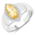 1.49 Carat Genuine Citrine and White Topaz .925 Sterling Silver Ring  DestGlow