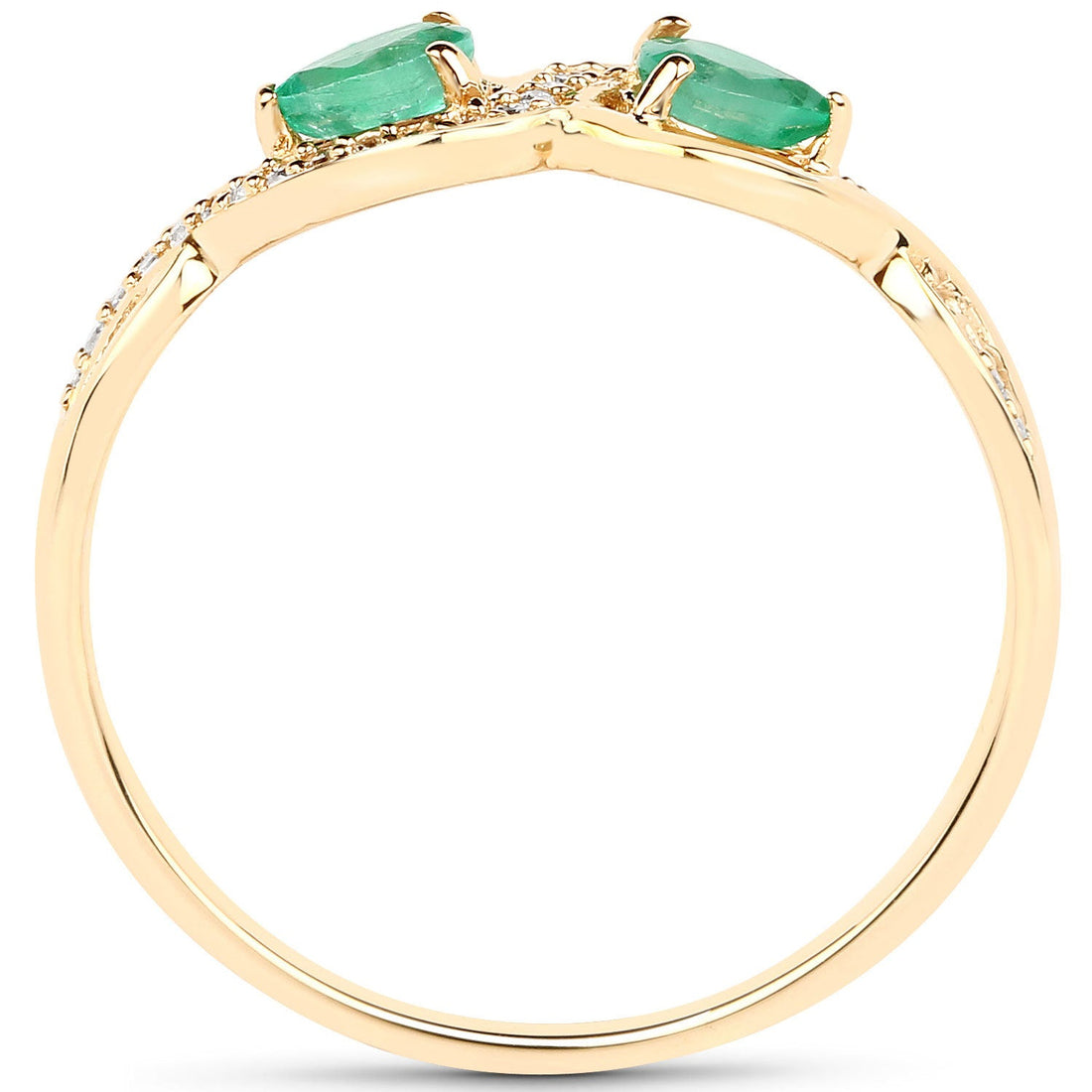0.35 Carat Genuine Zambian Emerald and White Diamond 14K Yellow Gold Ring by Bids.com
