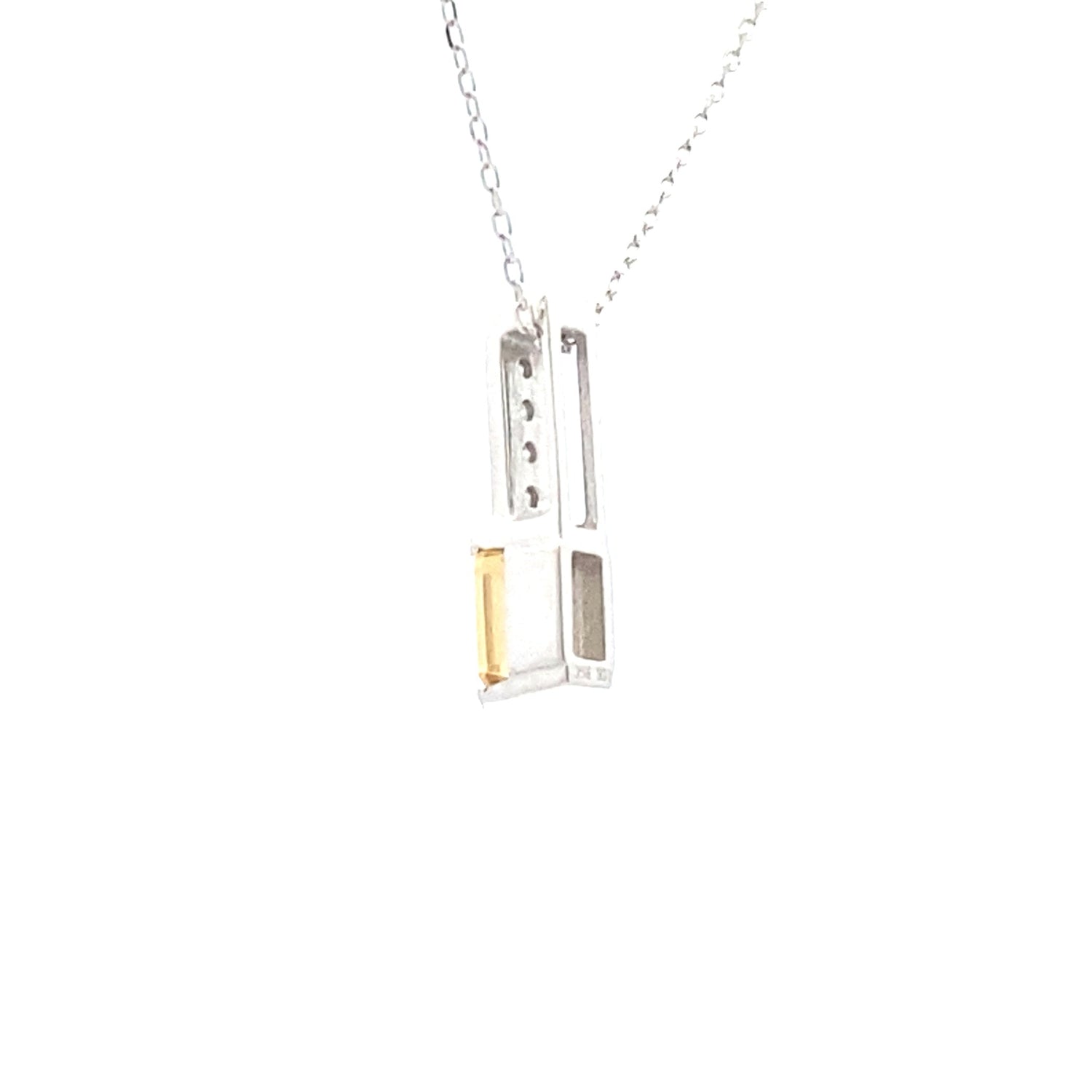 .06ct Citrine Diamond Fashion Pendants 10KT White Gold by Bids.com