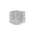 10K White Gold 2 1/2 Cttw Round and Baguette-Cut Diamond Multi-Row Bypass Ring (J-K Color, I2-I3 Clarity) - Ring Size 7 by Bids.com