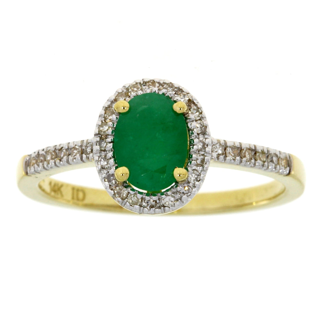 Natural .94ct Emerald Diamond Ring 14KT Yellow Gold by Bids.com