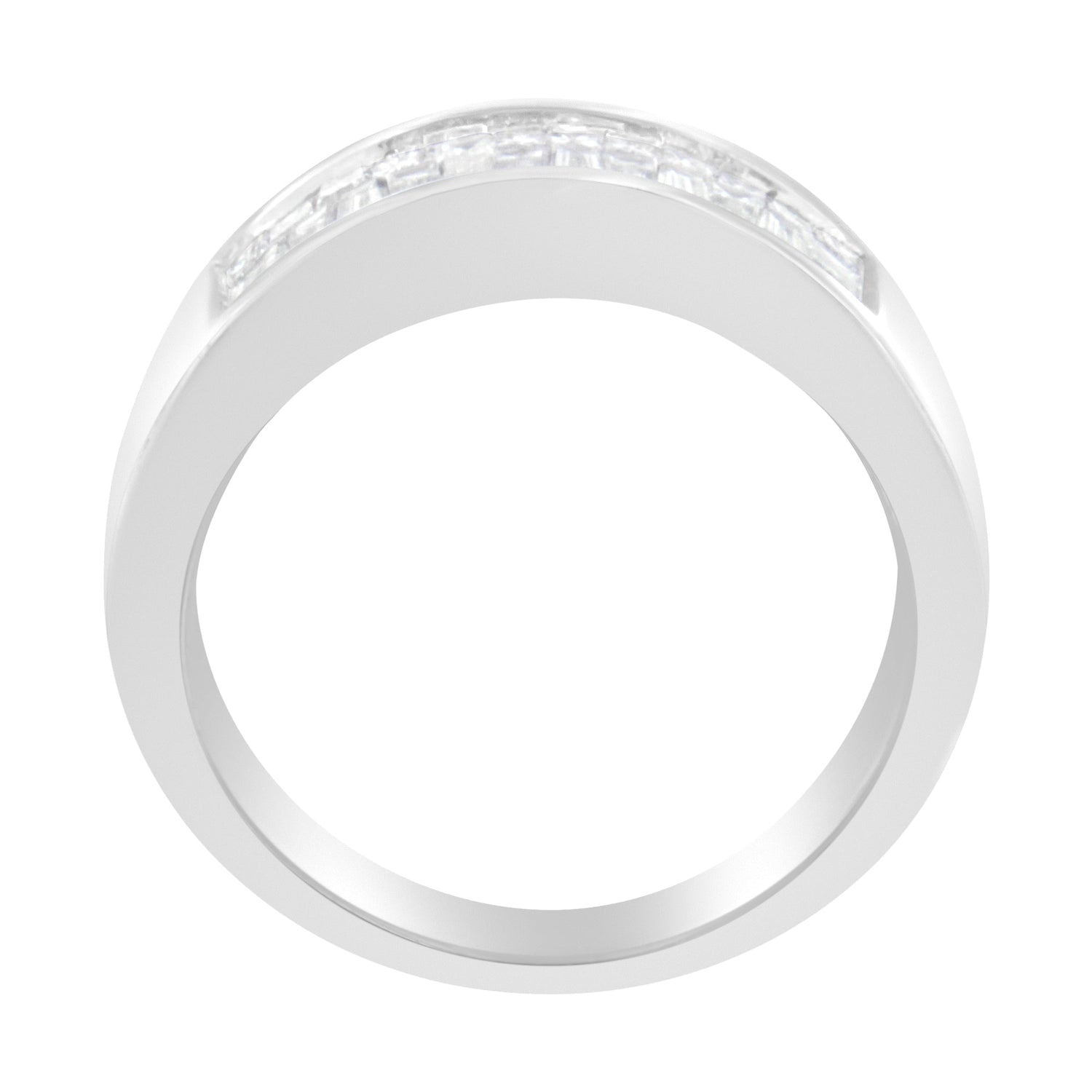 14K White Gold Princess and Baguette-cut Diamond Ring (1.0 Cttw, H-I Color, VS2-SI1 Clarity) - Size 6 by Bids.com
