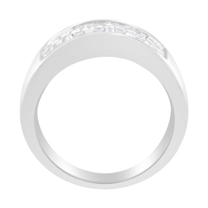 14K White Gold Princess and Baguette-cut Diamond Ring (1.0 Cttw, H-I Color, VS2-SI1 Clarity) - Size 6 by Bids.com