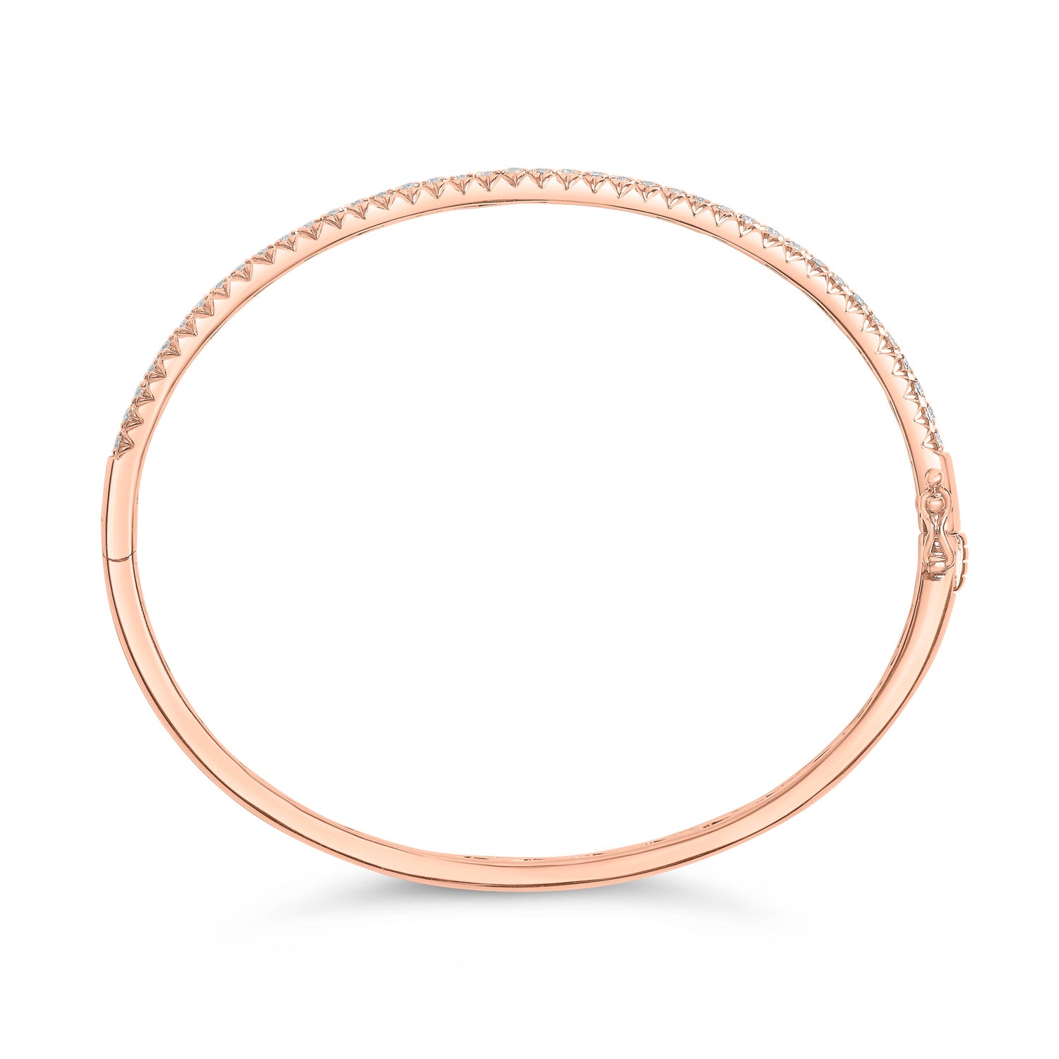 14K Rose Gold 1.00 Cttw Half Eternity Diamond Bangle Bracelet (G-H Color, SI2-I1 Clarity) - 7" Inches by Bids.com