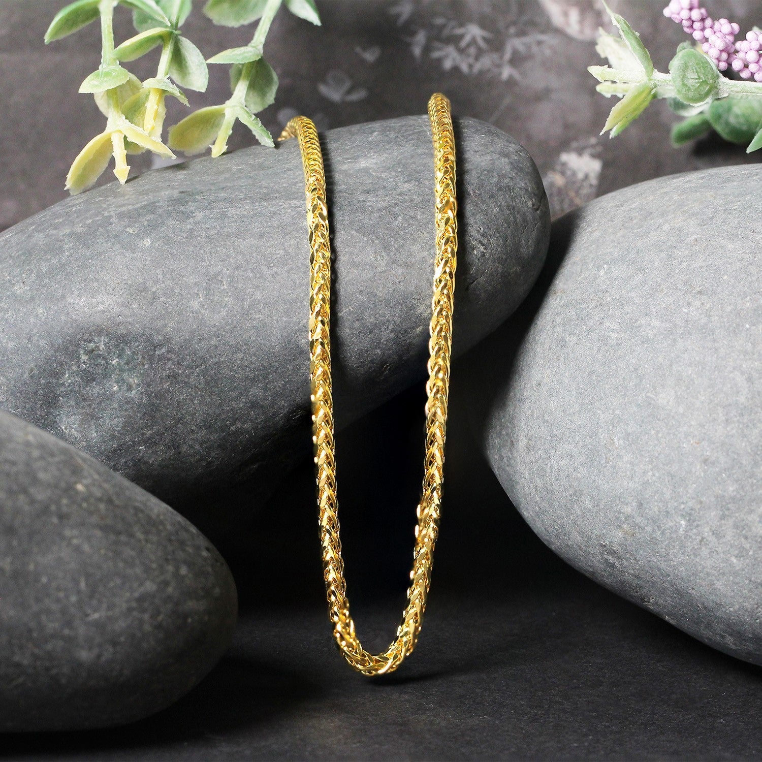 2.7mm 14k Yellow Gold Lite Diamond Cut Round Franco Chain by Bids.com