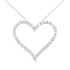 .925 Sterling Silver 3.0 cttw Round-Cut Diamond Open Heart Pendant Necklace (I-J Color, I2-I3 Clarity) - 18" by Bids.com