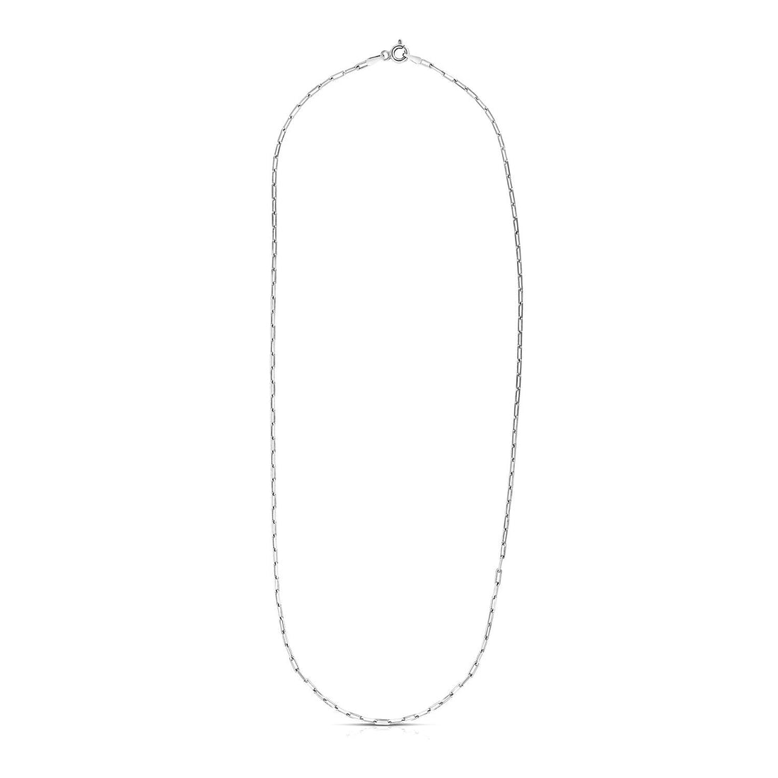 Sterling Silver Rhodium Plated Paperclip Chain (1.8 mm) by Bids.com