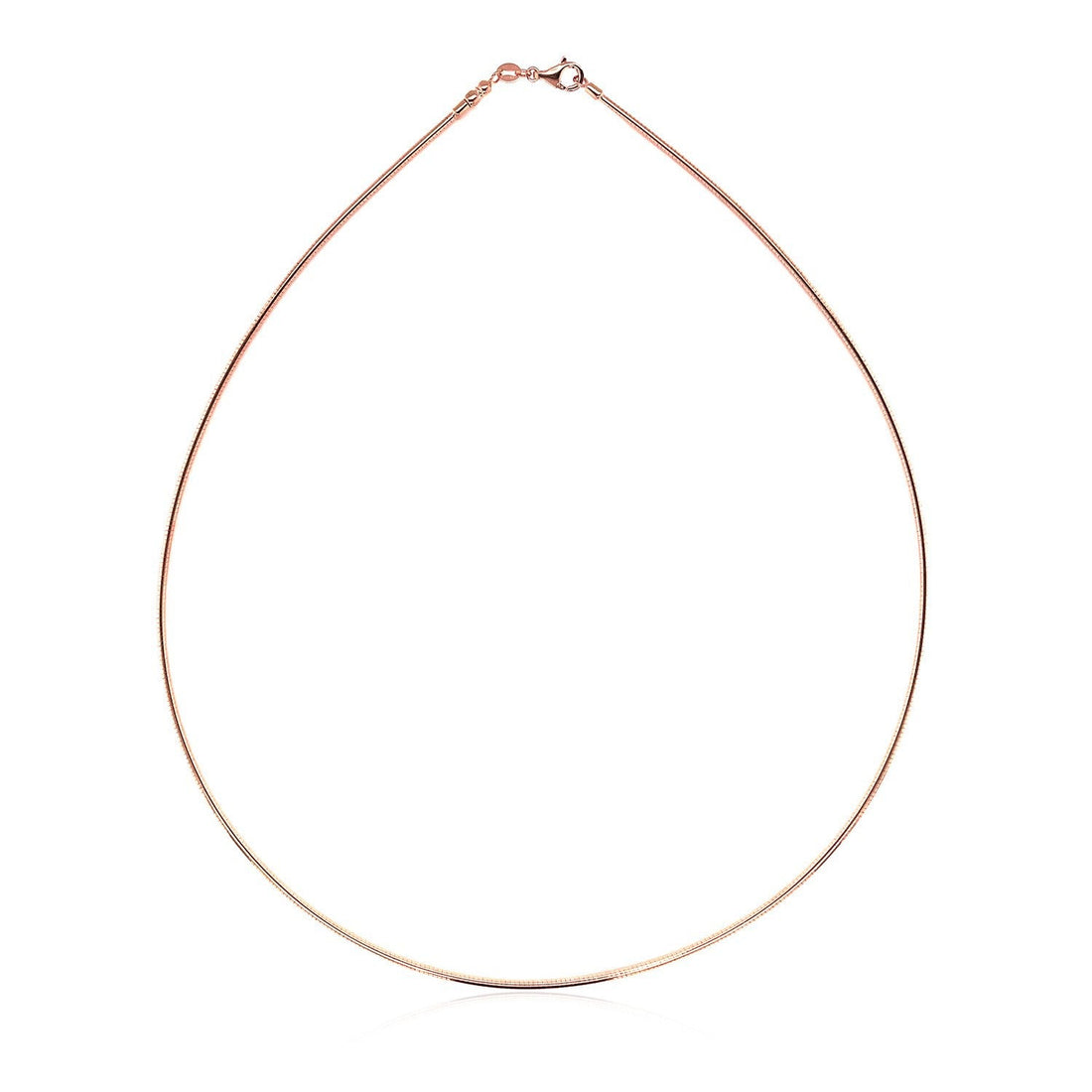 14k Rose Gold Necklace in a Round Omega Chain Style by Bids.com