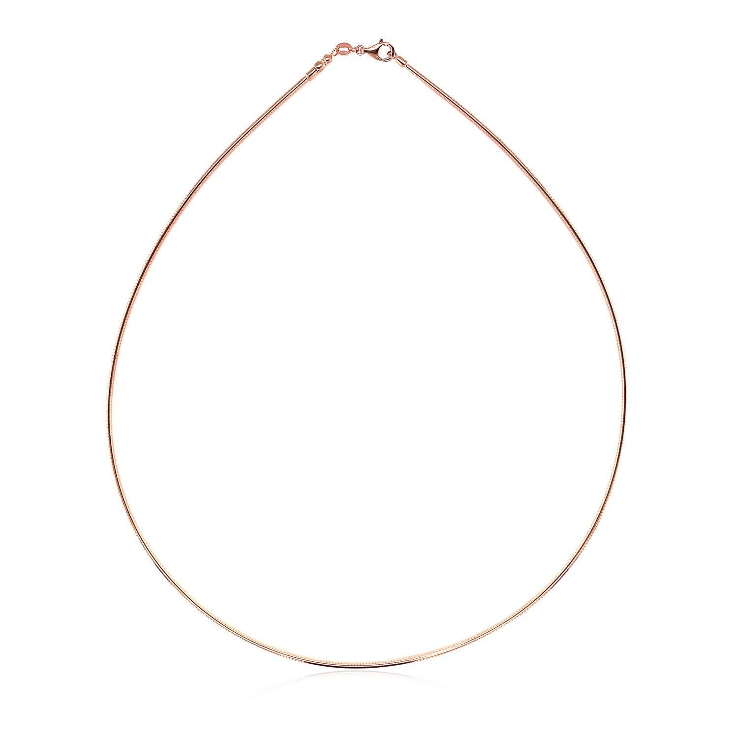 14k Rose Gold Necklace in a Round Omega Chain Style by Bids.com