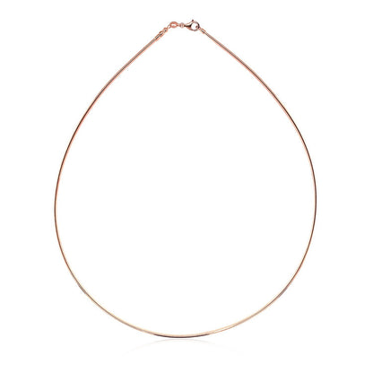14k Rose Gold Necklace in a Round Omega Chain Style by Bids.com