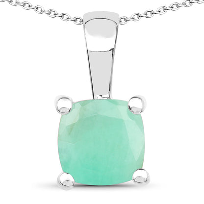 3.00 Carat Genuine Emerald, Glass Filled Ruby &amp; Glass Filled Sapphire .925 Sterling Silver Pendant by Bids.com