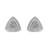 .925 Sterling Silver Diamond-Accented Trillion Shaped 4-Stone Halo-Style Stud Earrings (H-I Color, I2-I3 Clarity) by Bids.com