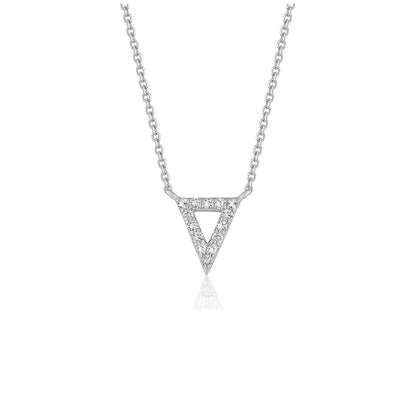 Diamond Inverted Triangle Pendant in 14k White Gold by Bids.com