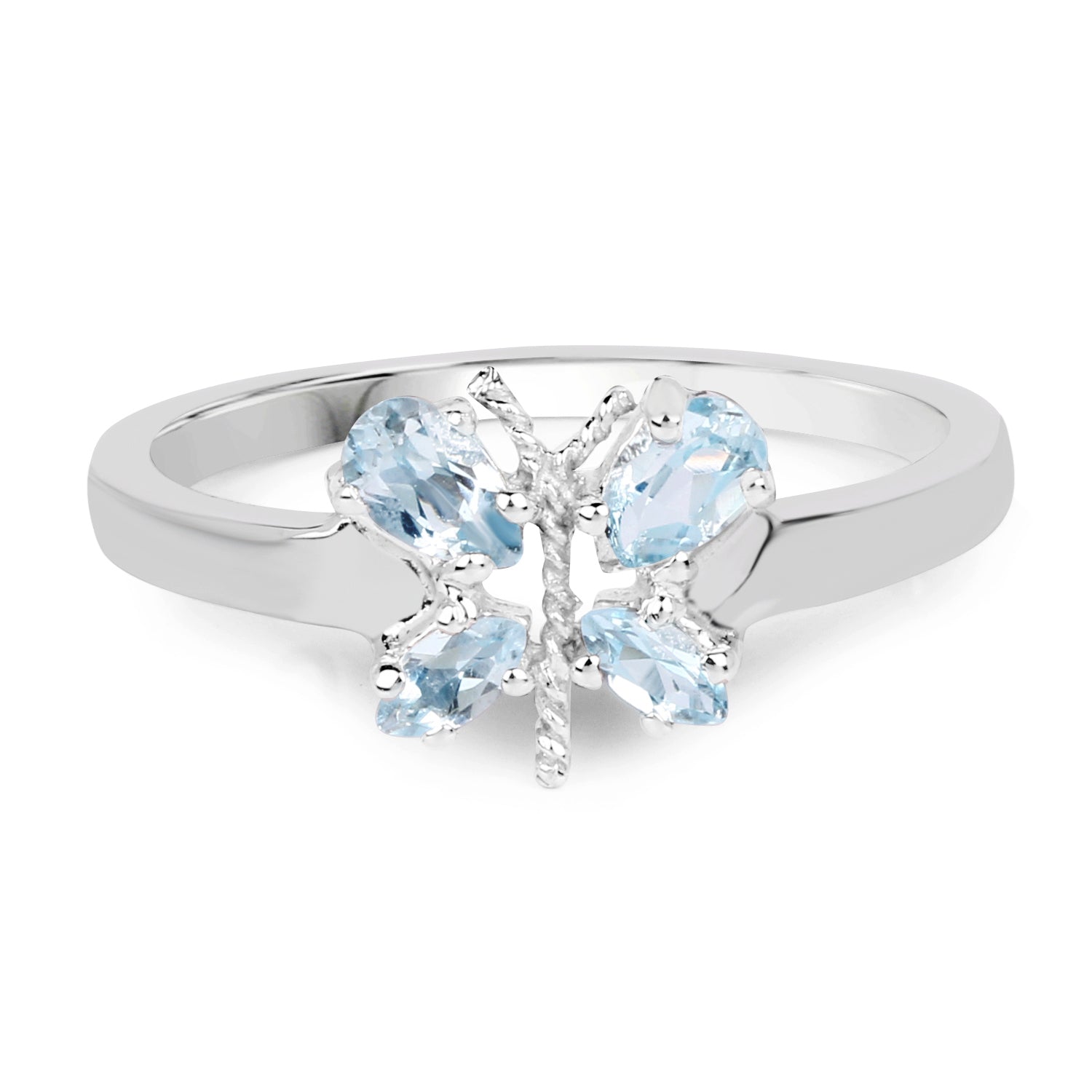 0.68 Carat Genuine Blue Topaz .925 Sterling Silver Ring  DestGlow