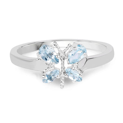 0.68 Carat Genuine Blue Topaz .925 Sterling Silver Ring  DestGlow