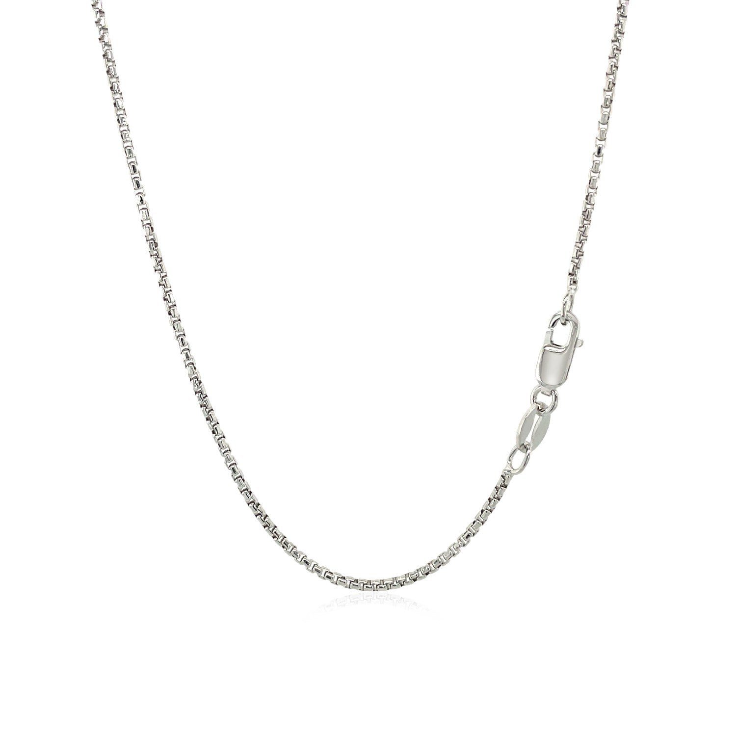 14k White Gold Round Box Chain 1.35 mm by Bids.com