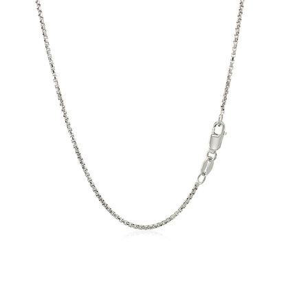 14k White Gold Round Box Chain 1.35 mm by Bids.com