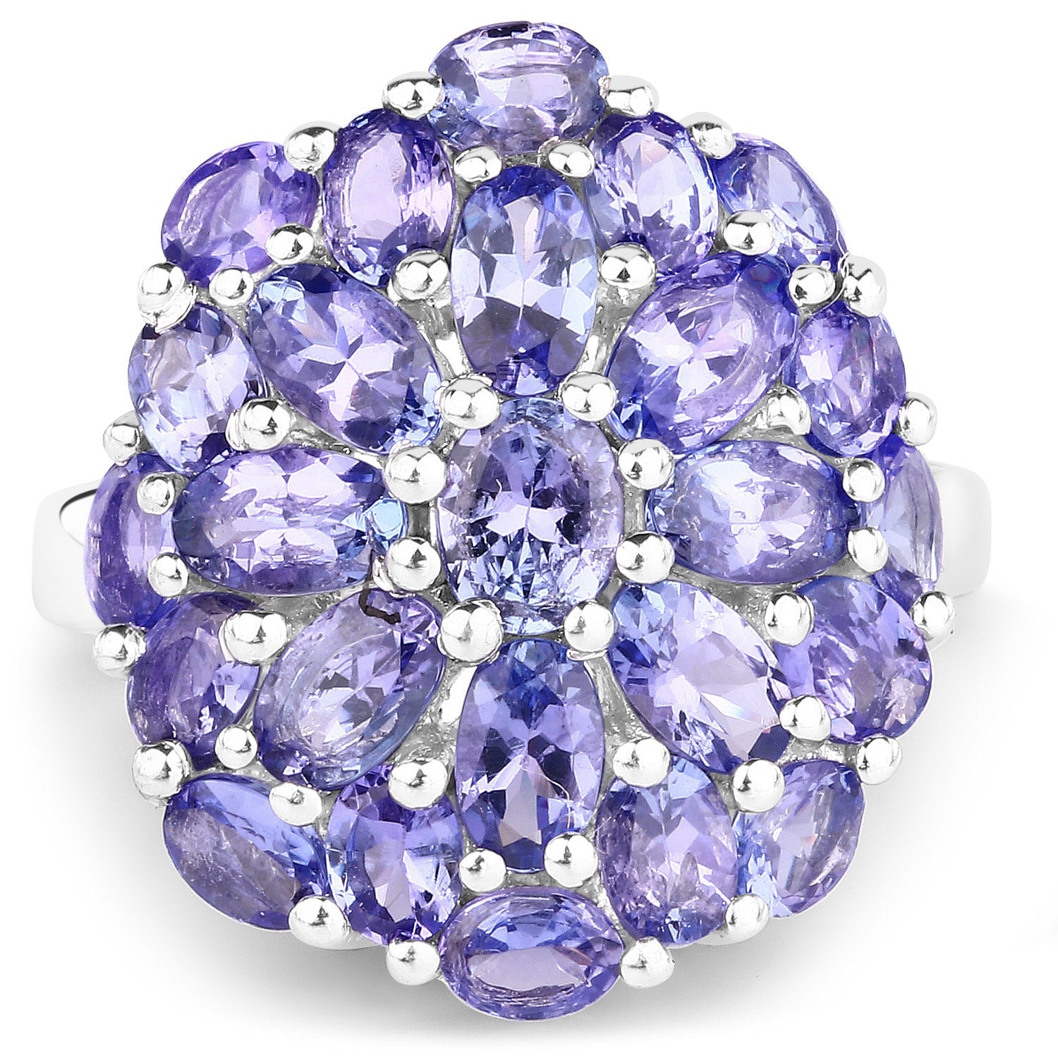 7.08 Carat Genuine Tanzanite .925 Sterling Silver Ring by Bids.com