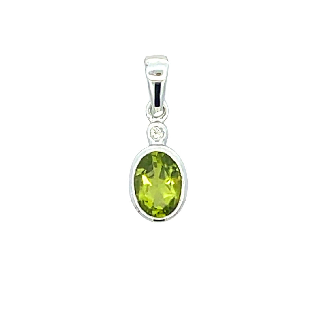 .50ct Peridot Diamond Fashion Pendants 10KT White Gold by Bids.com