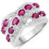 2.21 Carat Genuine Ruby and White Topaz .925 Sterling Silver Ring by Bids.com