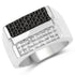 0.64 Carat Genuine Black Diamond and White Diamond .925 Sterling Silver Ring by Bids.com
