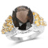 9.74 Carat Genuine Smoky Quartz, Citrine & White Topaz .925 Sterling Silver Ring by Bids.com