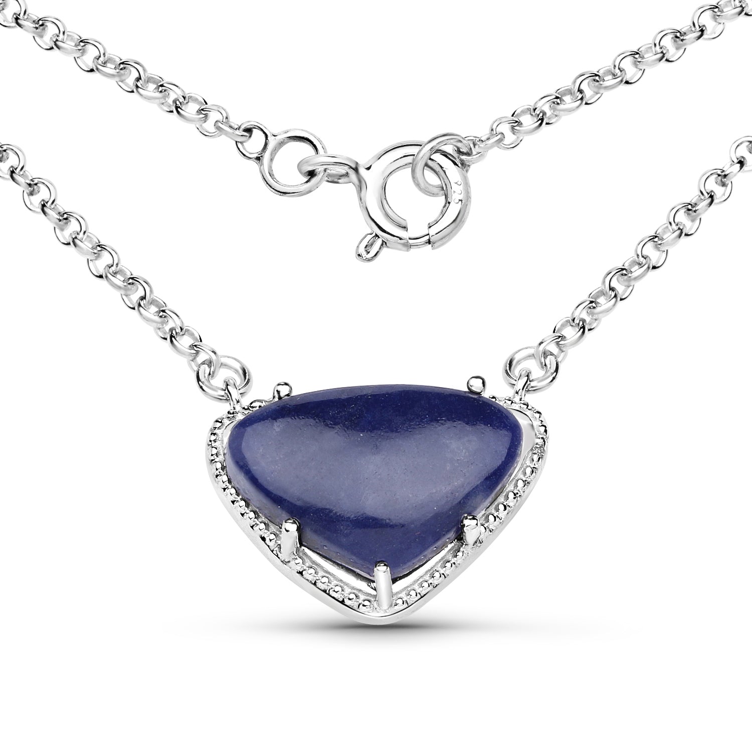 3.92 Carat Genuine Blue Aventurine .925 Sterling Silver Pendant by Bids.com