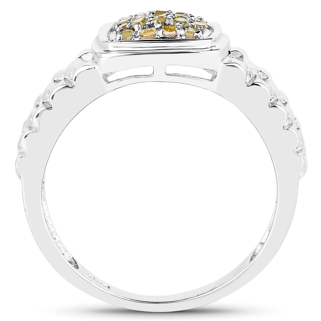 0.25 Carat Genuine Yellow Diamond .925 Sterling Silver Ring by Bids.com
