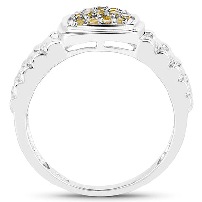 0.25 Carat Genuine Yellow Diamond .925 Sterling Silver Ring by Bids.com