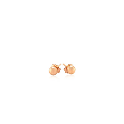 14k Rose Gold Ball Style Stud Earrings (4.0 mm) by Bids.com