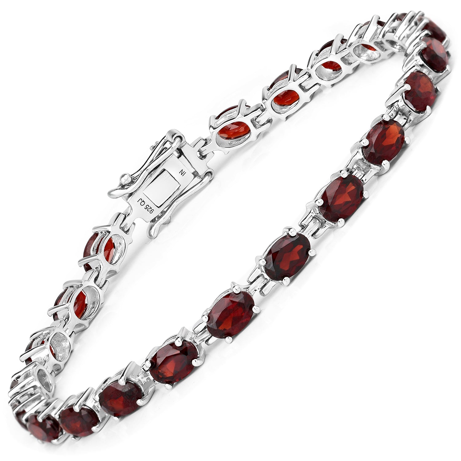 11.22 Carat Genuine Garnet .925 Sterling Silver Bracelet  DestGlow