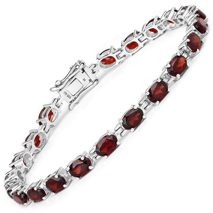 11.22 Carat Genuine Garnet .925 Sterling Silver Bracelet  DestGlow