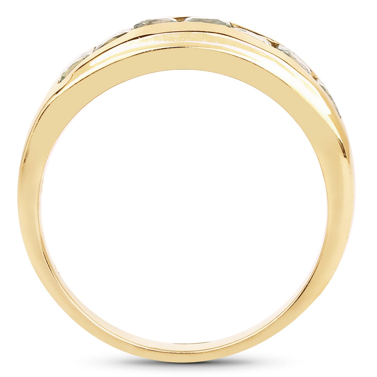 14K Yellow Gold Plated 1.26 Carat Genuine Green Sapphire .925 Sterling Silver Ring by Bids.com