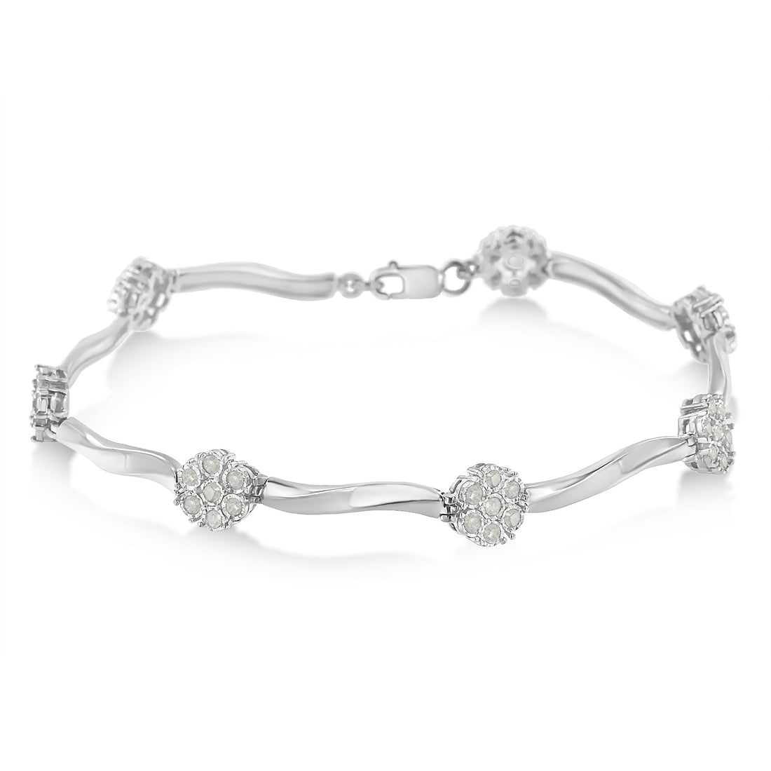 Sterling Silver Diamond Link Bracelet (1 cttw, H-I Color, I1-I2 Clarity) by Bids.com