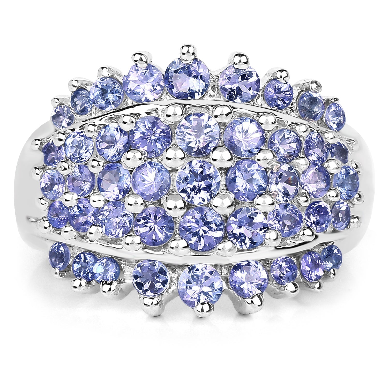 2.35 Carat Genuine Tanzanite .925 Sterling Silver Ring by Bids.com