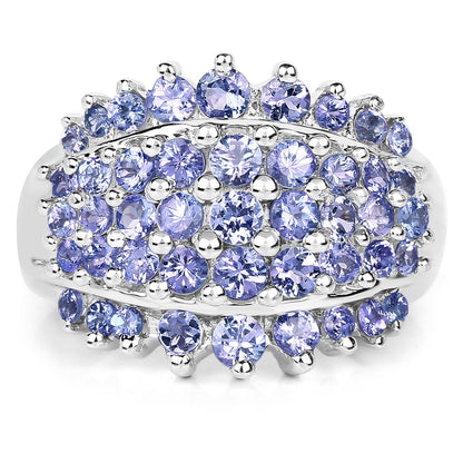2.35 Carat Genuine Tanzanite .925 Sterling Silver Ring by Bids.com