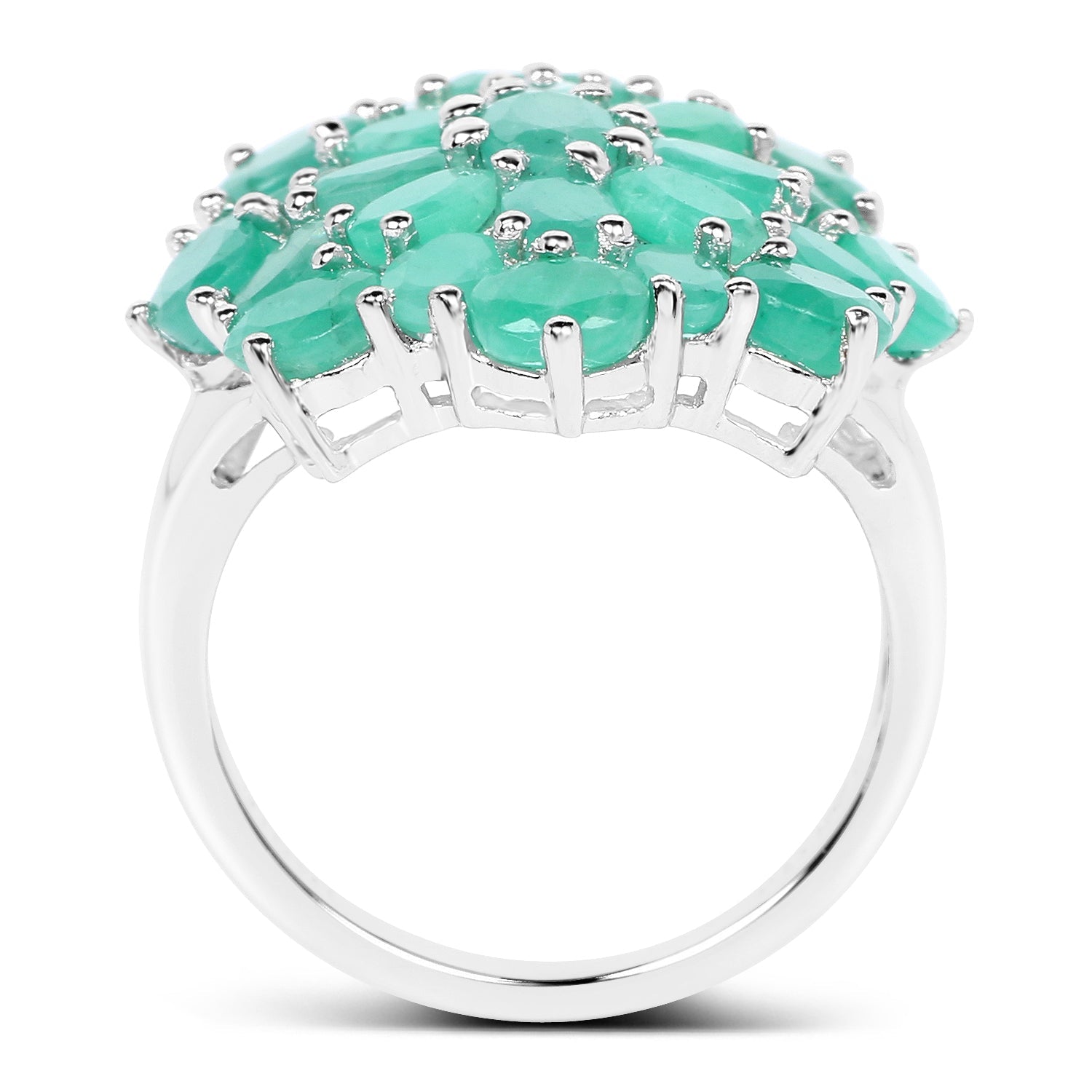 5.88 Carat Genuine Emerald .925 Sterling Silver Ring by Bids.com