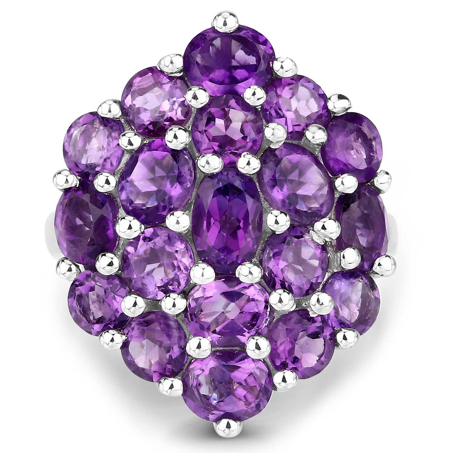 5.44 Carat Genuine Amethyst .925 Sterling Silver Ring by Bids.com