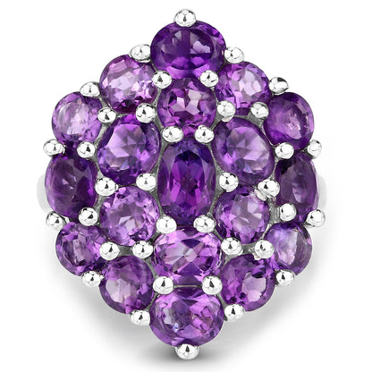 5.44 Carat Genuine Amethyst .925 Sterling Silver Ring by Bids.com