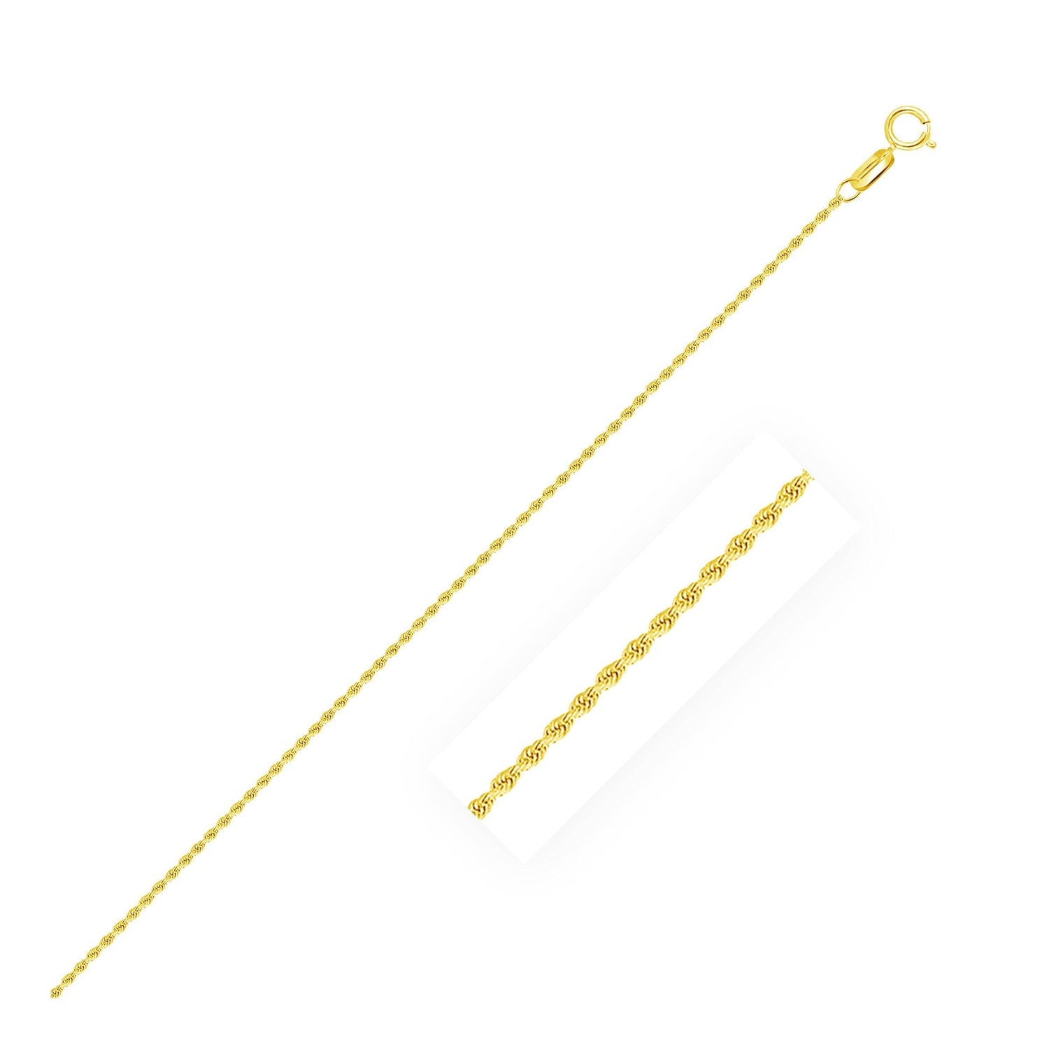10k Yellow Gold Solid Diamond Cut Rope Chain 1.4mm  DestGlow