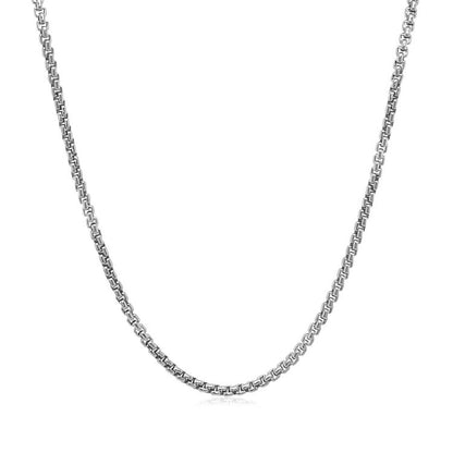 14k White Gold Solid Round Box Chain (1.60 mm)  DestGlow